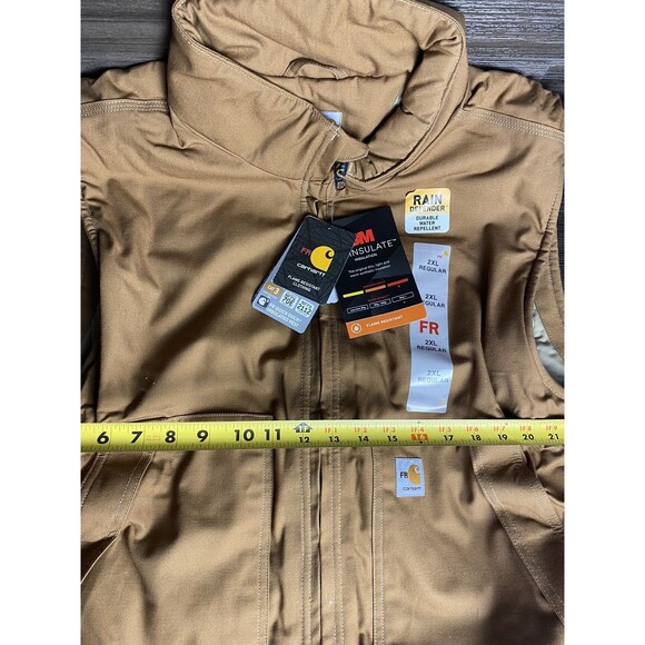 Carhartt MSRP $200 Men's size 2XL Fire-Resistant Quick Duck Insulated Zip Vest - Picture 5 of 7
